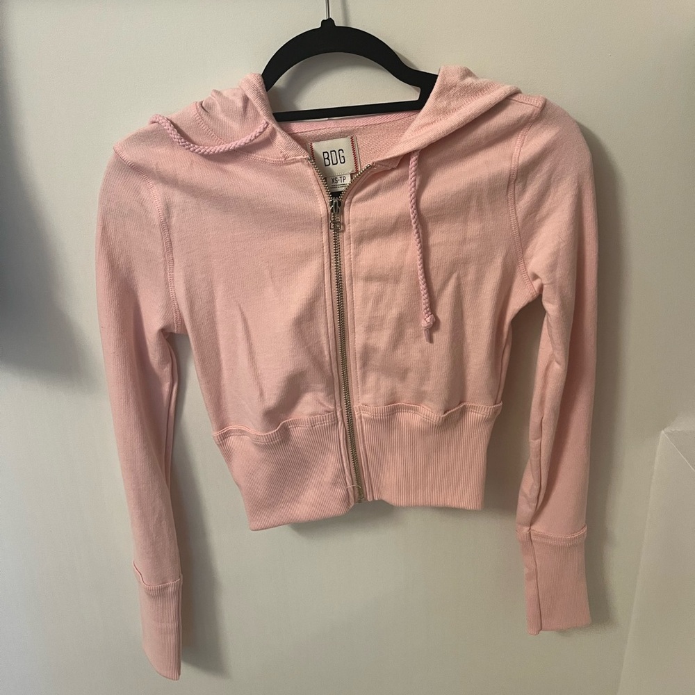 BDG Pink Zip-Up Hoodie